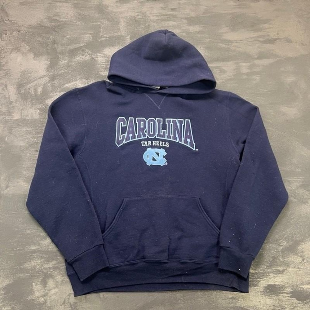 Vintage University Of North Carolina Hoodie Mens Large Black Russell Athletic